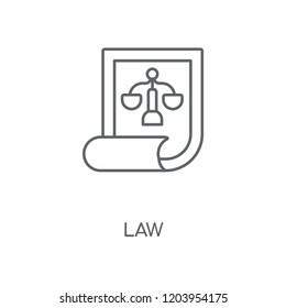 Law linear icon. Law concept stroke symbol design. Thin graphic elements vector illustration, outline pattern on a white background, eps 10.
