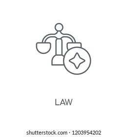 Law linear icon. Law concept stroke symbol design. Thin graphic elements vector illustration, outline pattern on a white background, eps 10.