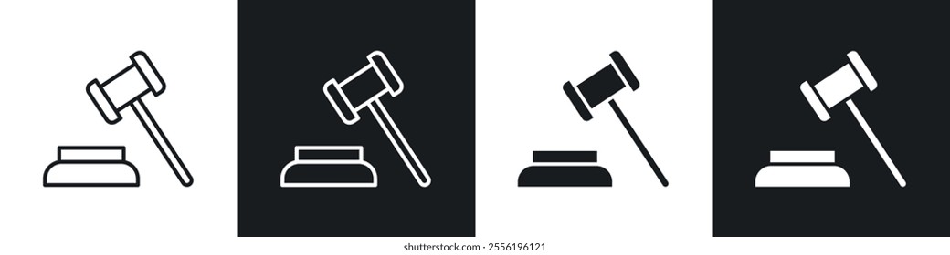 Law linear icon set for app, and web design.