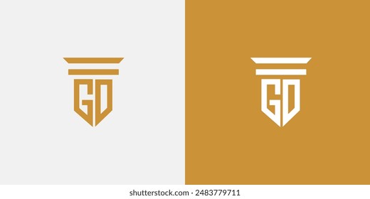 Law logo, Attorney at law logo, GO letter logo template