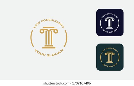 law logo can be used for law consultants -justice -royal law - law firm - lawyer, lawyer office,notary ,hammer  - attorney with modern style , with cream color, white, blue and save with EPS 10 Vector