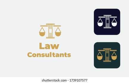 el logotipo de la ley se puede utilizar para asesores jurídicos -justicia -ley real - bufete de abogados, oficina de abogados, notario, martillo - abogado de estilo moderno , con color crema, blanco, azul y ahorrar con EPS 10 Vector