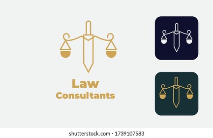 law logo can be used for law consultants -justice -royal law - law firm - lawyer, lawyer office,notary ,hammer  - attorney with modern style , with cream color, white, blue and save with EPS 10 Vector