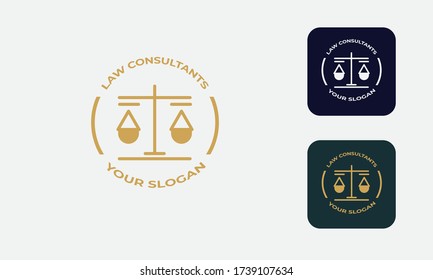 law logo can be used for law consultants -justice -royal law - law firm - lawyer, lawyer office,notary ,hammer  - attorney with modern style , with cream color, white, blue and save with EPS 10 Vector