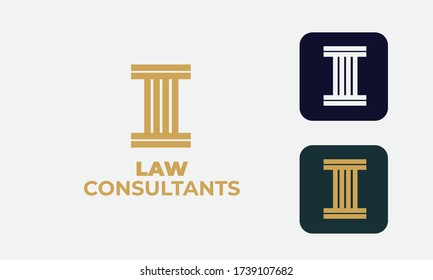 law logo can be used for law consultants -justice -royal law - law firm - lawyer, lawyer office,notary ,hammer  - attorney with modern style , with cream color, white, blue and save with EPS 10 Vector
