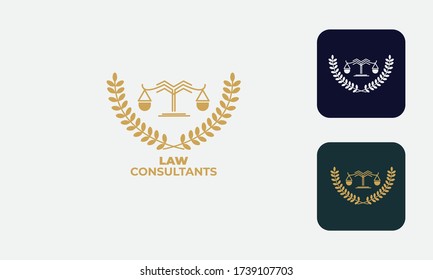 law logo can be used for law consultants -justice -royal law - law firm - lawyer, lawyer office,notary ,hammer  - attorney with modern style , with cream color, white, blue and save with EPS 10 Vector