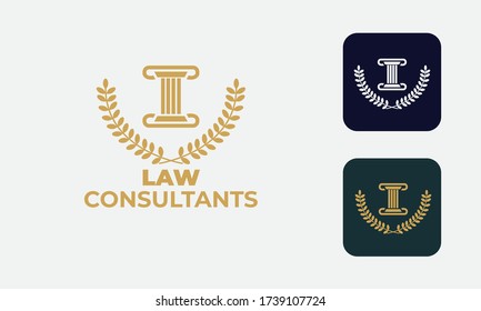 law logo can be used for law consultants -justice -royal law - law firm - lawyer, lawyer office,notary ,hammer  - attorney with modern style , with cream color, white, blue and save with EPS 10 Vector