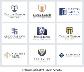 Law logo collection with creative element. vector design template