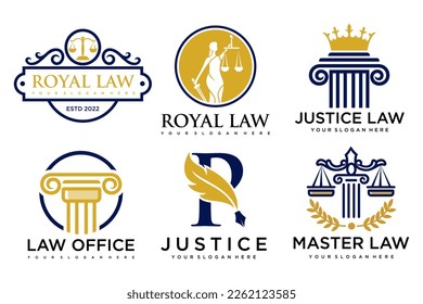 Law logo collection with creative element concept