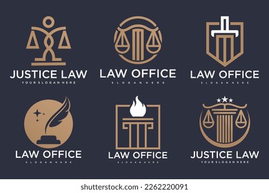 Law logo collection with creative element concept