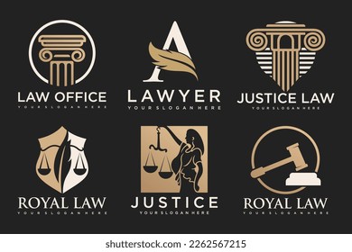 Colección del logotipo de la ley con el concepto de elemento creativo