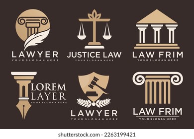 Law logo collection with creative element concept