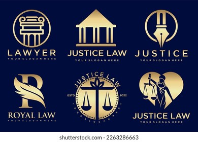 Law logo collection with creative element concept