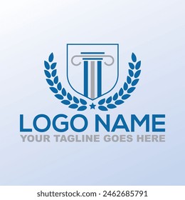 Law Logo Kollektion mit Creative Element Concept Premium Vektorgrafik Law Column Feather 