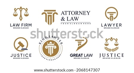 Law logo collection with creative element concept Premium Vector