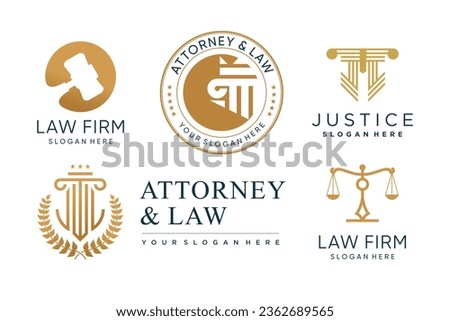 Law logo collection with creative element concept Premium Vector
