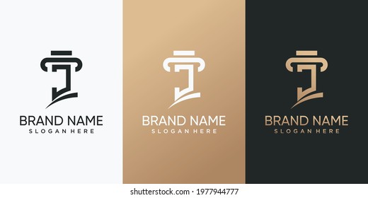 Law logo combined with initial letter J. Inspiration, illustration logo for business