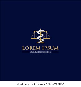 law logo concept and medical snake