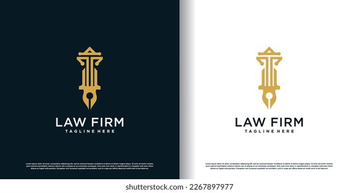 diseño de logotipo de ley con concepto creativo vector premium