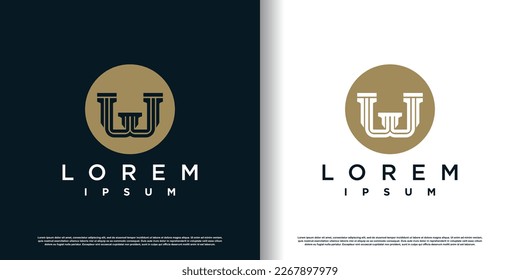 law logo design with creative concept premium vector