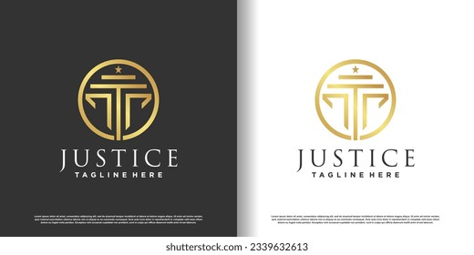 law logo design with creative concept premium vector