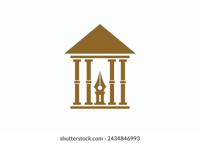 Law Logo Design mit Creative Concept Premium Vektor