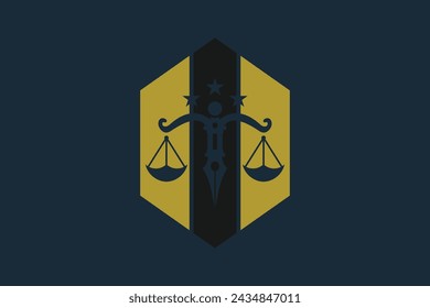 law logo design with creative consept premium vektor