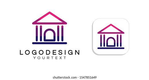 law logo design. icon app smartphone color full