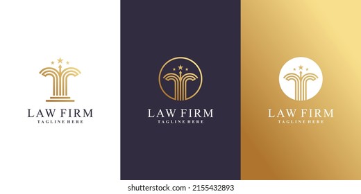 Law logo design with modern creative concept Premium Vector