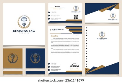 Law logo design with pen shape concept idea