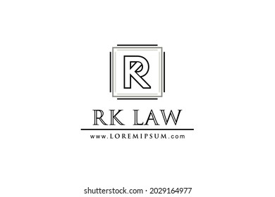 Law Logo Design RK Initial, Business Symbol Icon Minimalist Modern