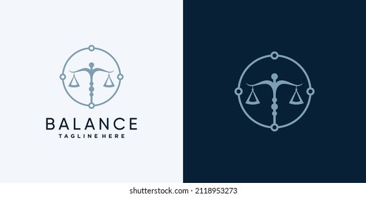 Gesetz Logo-Design mit einfachem und frischem Konzept Premium Vector