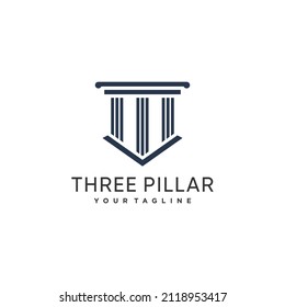 Diseño del logotipo de la ley con concepto simple y fresco Vector Premium
