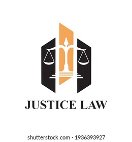 Law logo design vector template