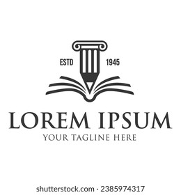 Law logo designs. University and academy vector logo, icon for high school education graduates. Vector Logo Template