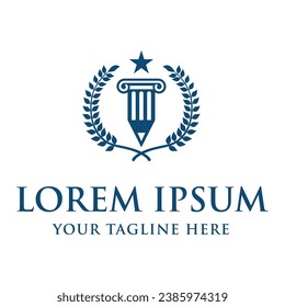 Law logo designs. University and academy vector logo, icon for high school education graduates. Vector Logo Template