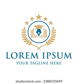 Law logo designs. University and academy vector logo, icon for high school education graduates. Vector Logo Template