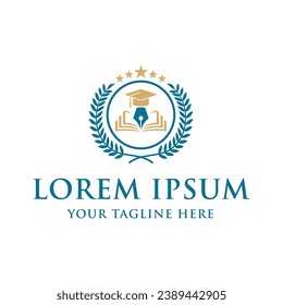 Law logo designs. University and academy vector logo, icon for high school education graduates. Vector Logo Template