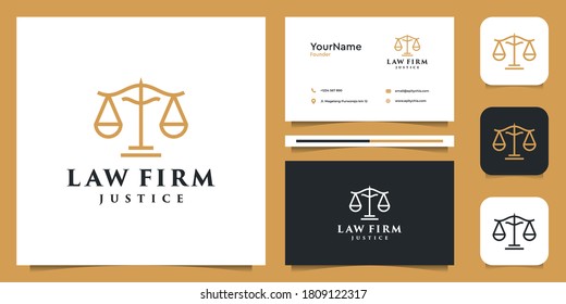 Law logo illustration vector graphic in lineart style. Good for branding, advertising, firm, lawyer, justice, judge, and business card