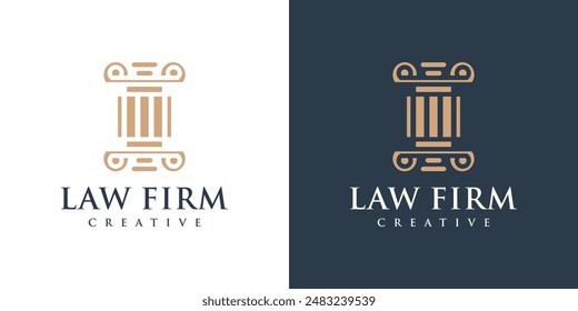 inspiración de logo de ley con concepto de Elementos creativos. Logo de abogado con estilo de elemento creativo de Premium Vector	