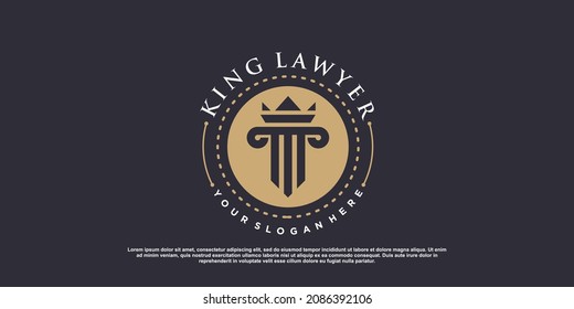 Law logo for justice, lawyer, law firm company or person Premium Vector