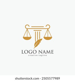 Law logo, lawyer, law, legal, feather, attorney, judge, judicial, feather fully editable vector template