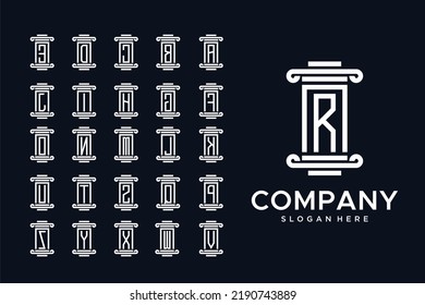 law logo letter collections creative  concept Premium Vector