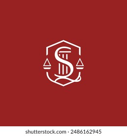 Law logo with letters S and L in vector.