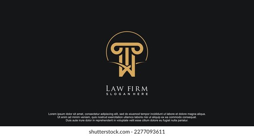 Logo de la ley con vector premium de estilo creativo moderno