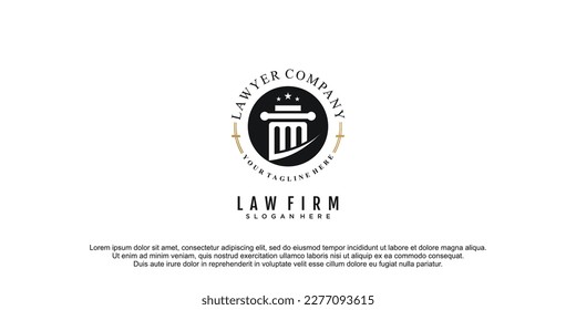 Law logo with modern creative style premium vector