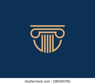 Law logo pillar vector icon 