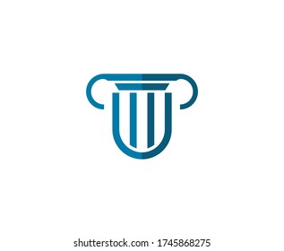 Law logo pillar vector icon 
