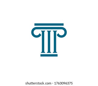 Law logo pillar vector icon 