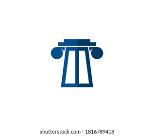 Law logo pillar vector icon 